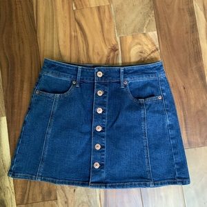 Button Up Denim Skirt